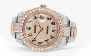 Diamond Rose Gold Iced Out Rolex Datejust