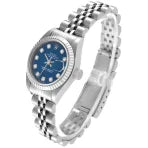Date Just Blue Diamond Dial Ladies Watch